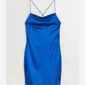 H&M Royal Blue Satin Mini Dress
